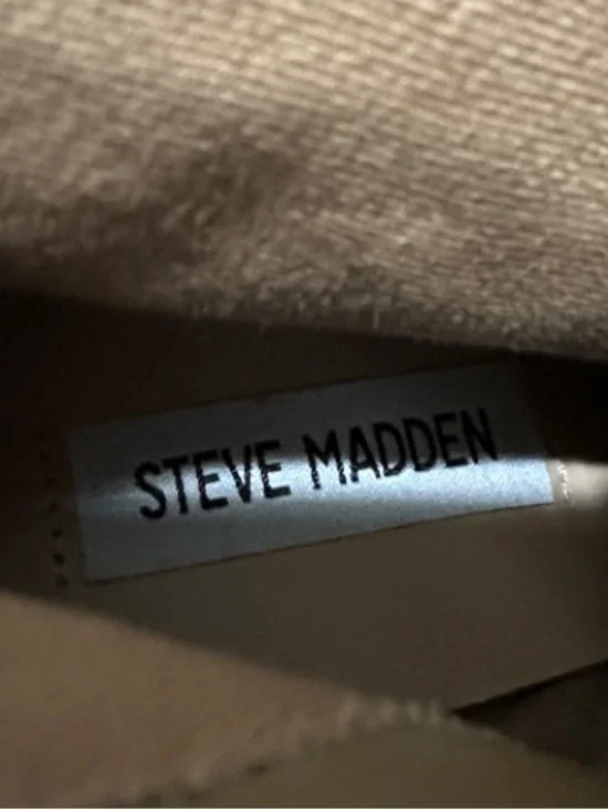 Steve Madden Beige Suede Studded Ankle Boots - Picture 3 of 8